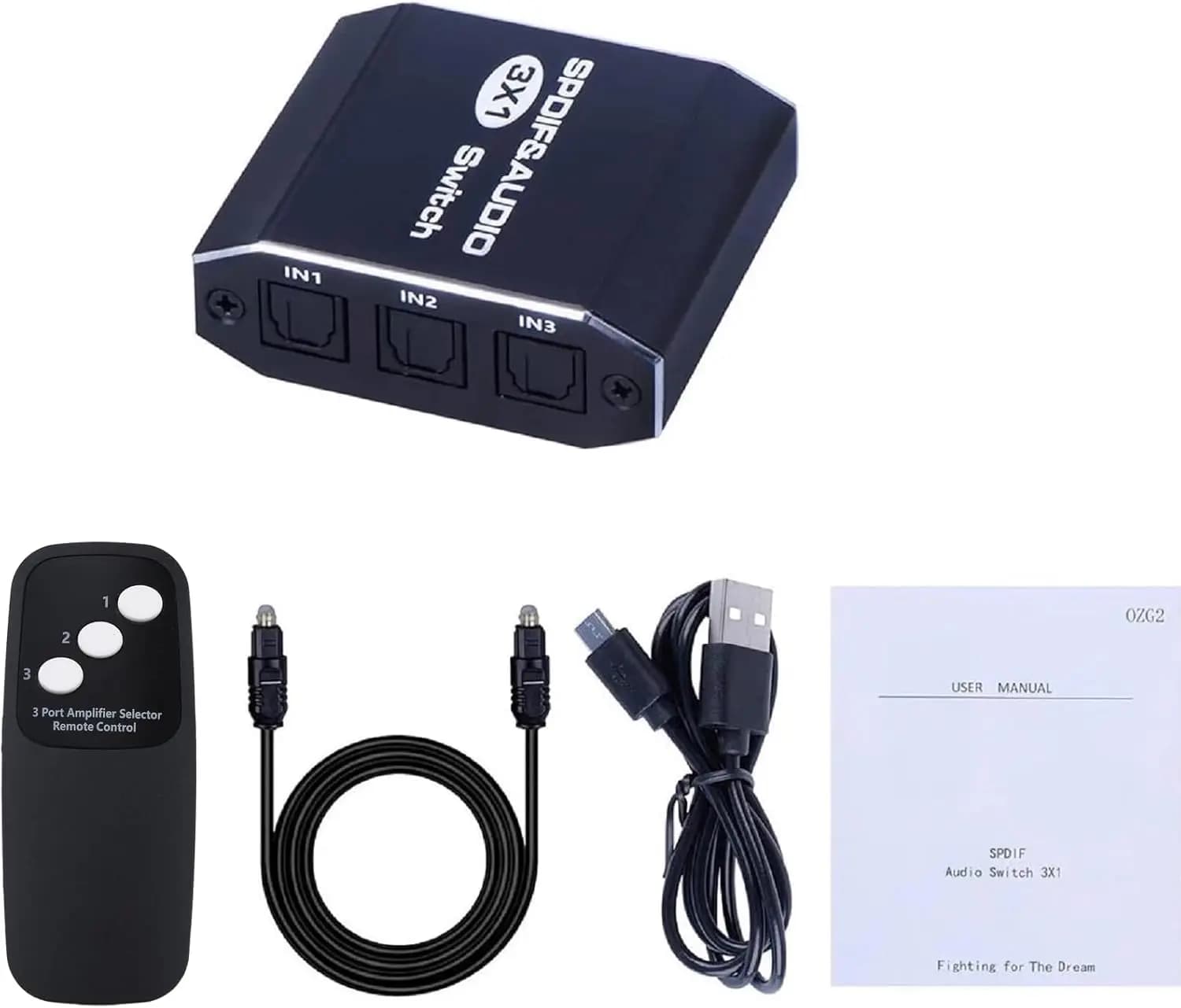 Commutateur audio optique numérique, boîte de sélection de lien de charnière, télécommande IR, PS3,