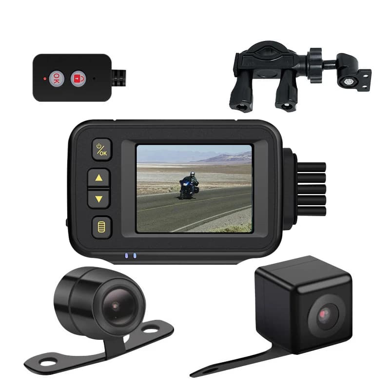 Caméra DVR de moto étanche, caméra Prada, avant et arrière, enregistreur vidéo de conduite, Hurbike,