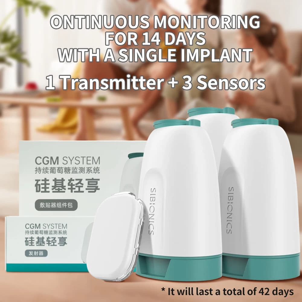 Compteur de glycémie dynamique CGM détachable, sibionnique 45 jours, 1 émetteur + 3 capteurs, capteu