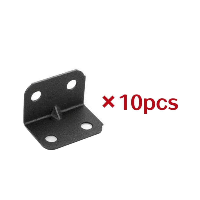 Codes d'angle noirs 10/20/40/60 pièces, supports d'angle fixes à 4 trous, fixations à angle droit, p