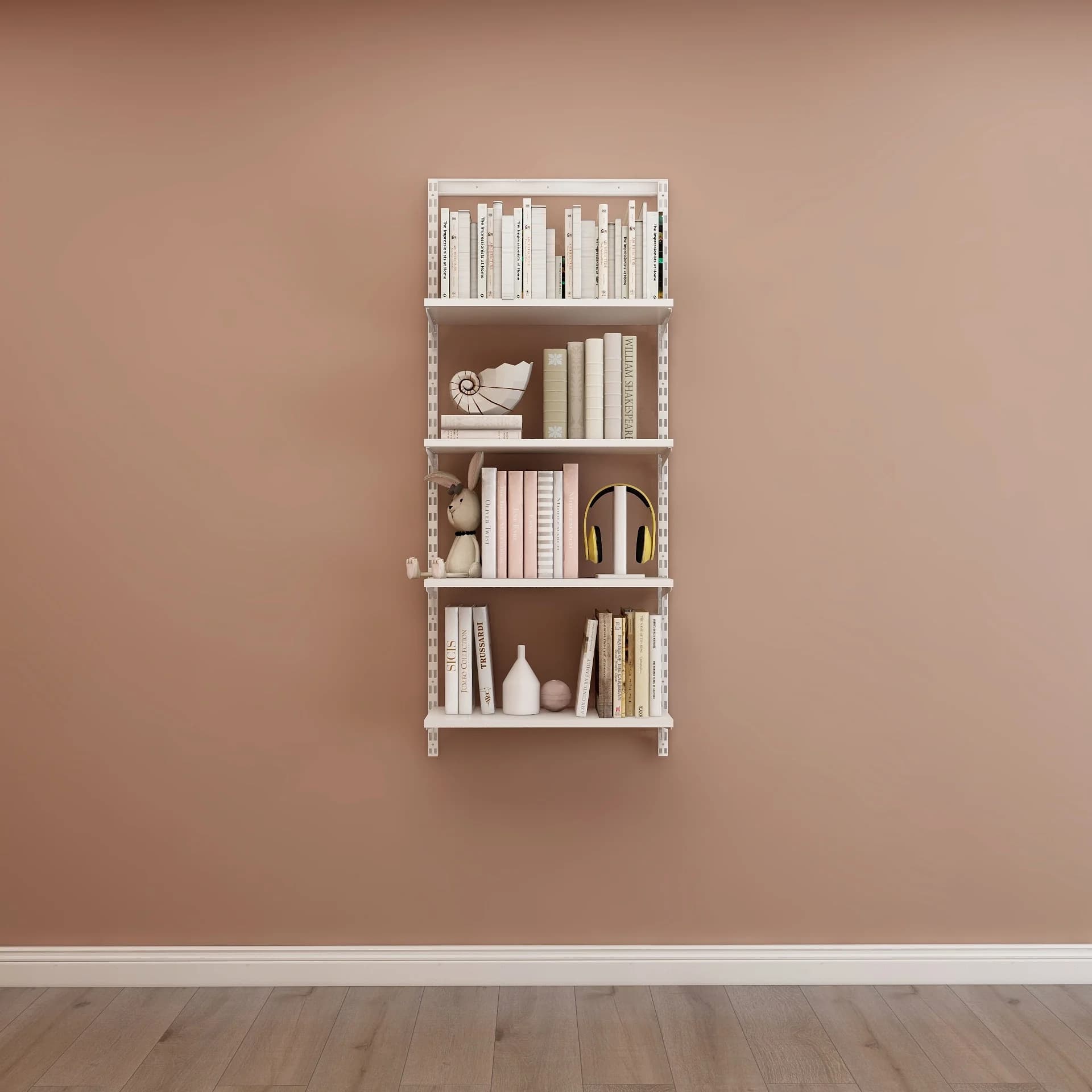 Bibliothèque murale en métal blanche, petite bibliothèque élégante, Design pour la maison, la chambr