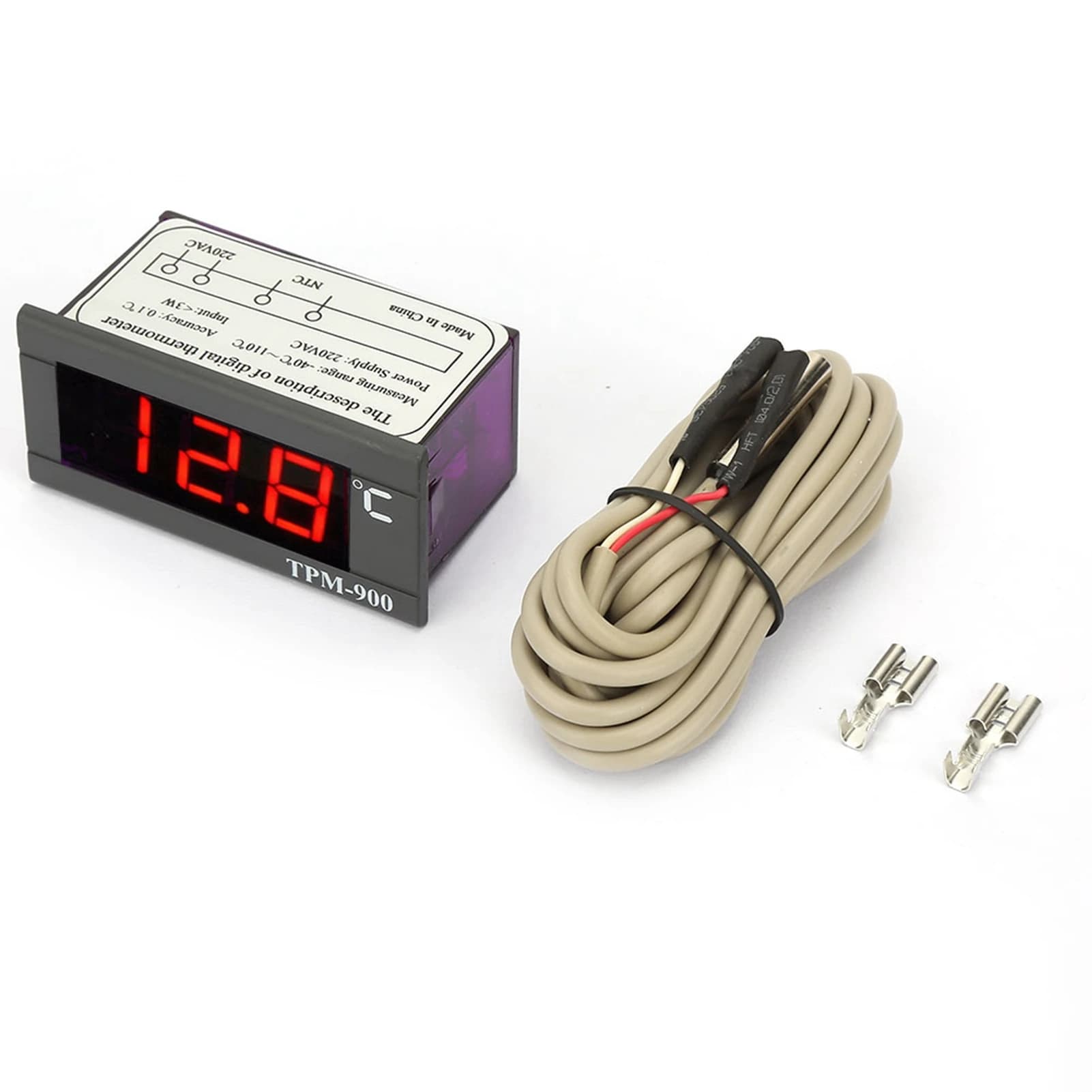 Thermostat numérique avec capteur, panneau LED, contrôleur de température, compteur, TPM-900, 220V
