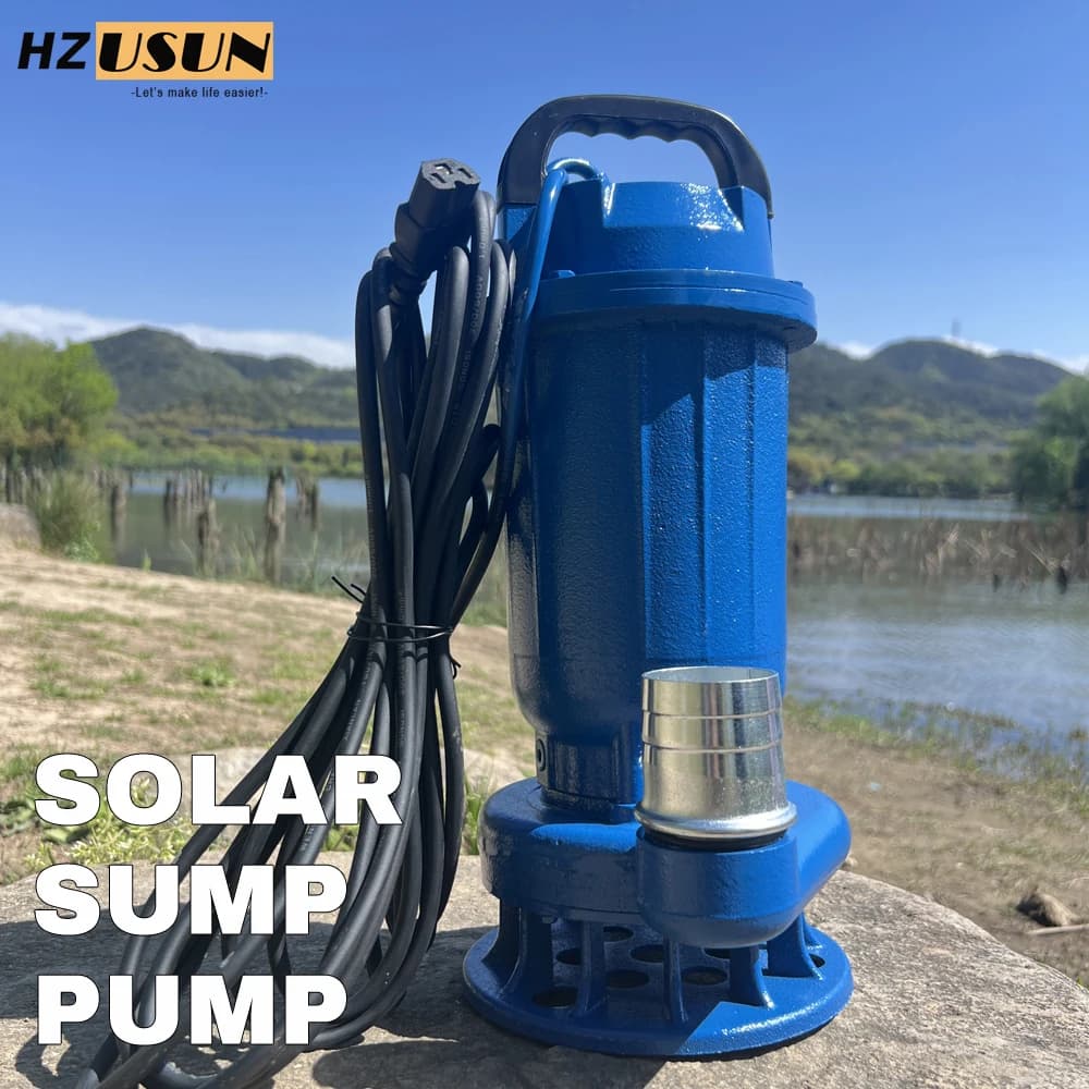Kit de pompes de puisard solaires portables à usage domestique, 2 tuyaux, 750W, fonte, eaux usées, 4