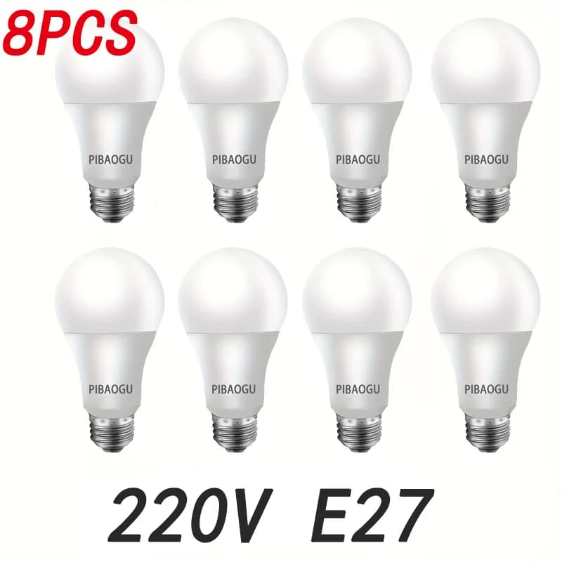 8 pièces ampoule LED E27 220V 3W 6W 9W 12W 15W 18W 20W ampoule haute luminosité faible consommation