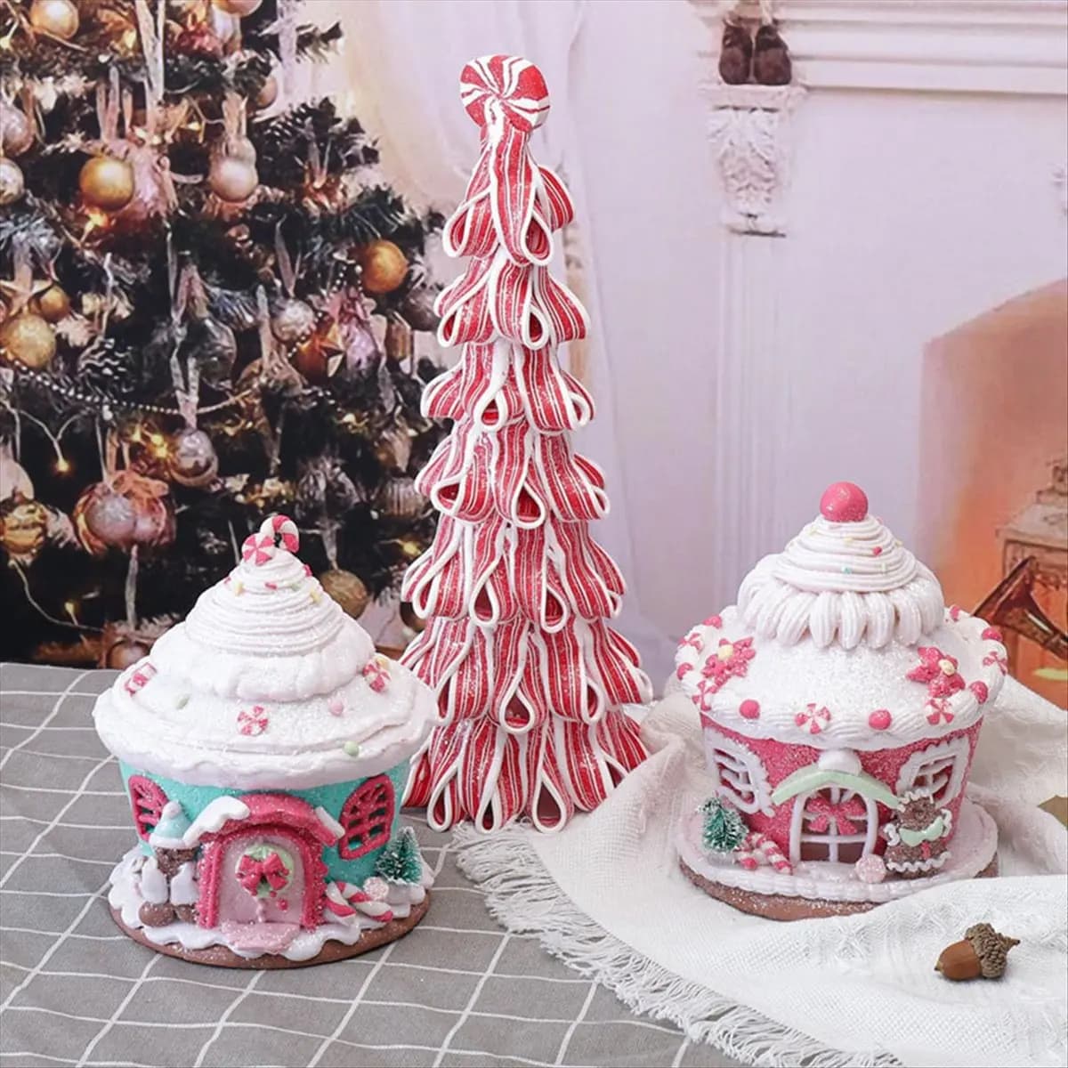 *ABDH décorations de noël ménage château lumineux maison fenêtre décoration ensemble A