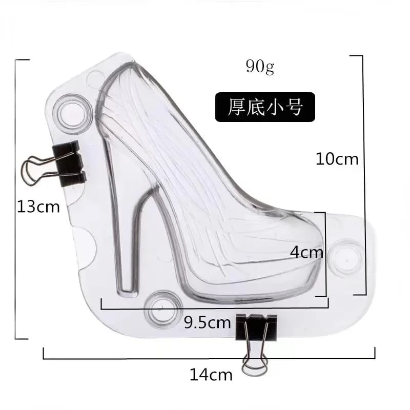 Moule à chocolat en forme de chaussure à talons hauts, moule à bonbons en plastique 3D, cuisson de b