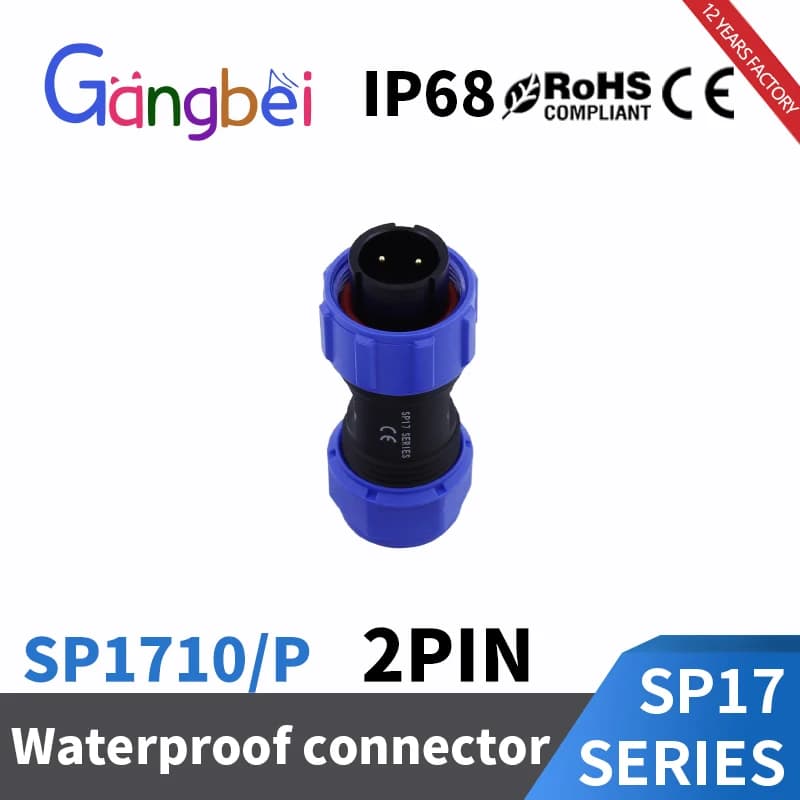 Gangbei-Connecteur de câble étanche, fiche et prise, mâle et femelle, éventuelles 16, éventuelles 17