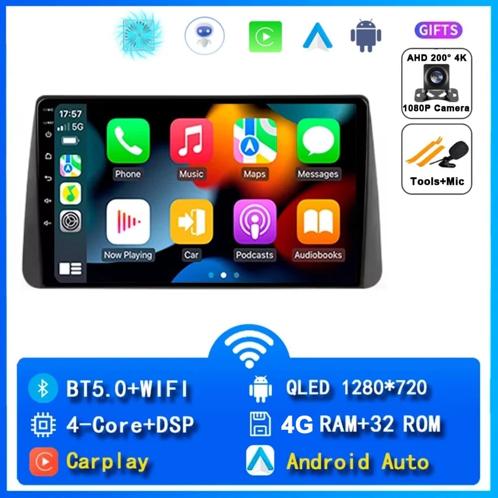 Pour Fiat Egea Tipo 2016- 2020 2K QLED Android 15 autoradio multimédia lecteur vidéo GPS AI voix Car