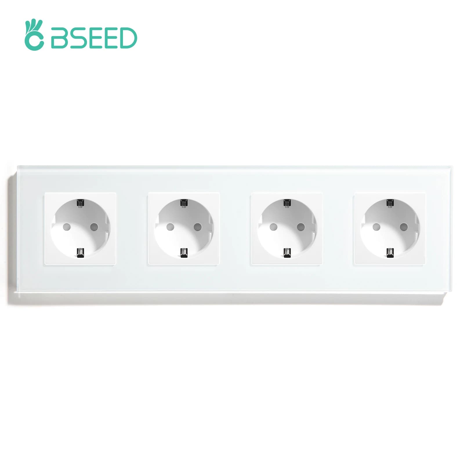 Bgraine – prise murale électrique, Standard ue, panneau en verre cristal, blanc, noir, Gloden, 110-2