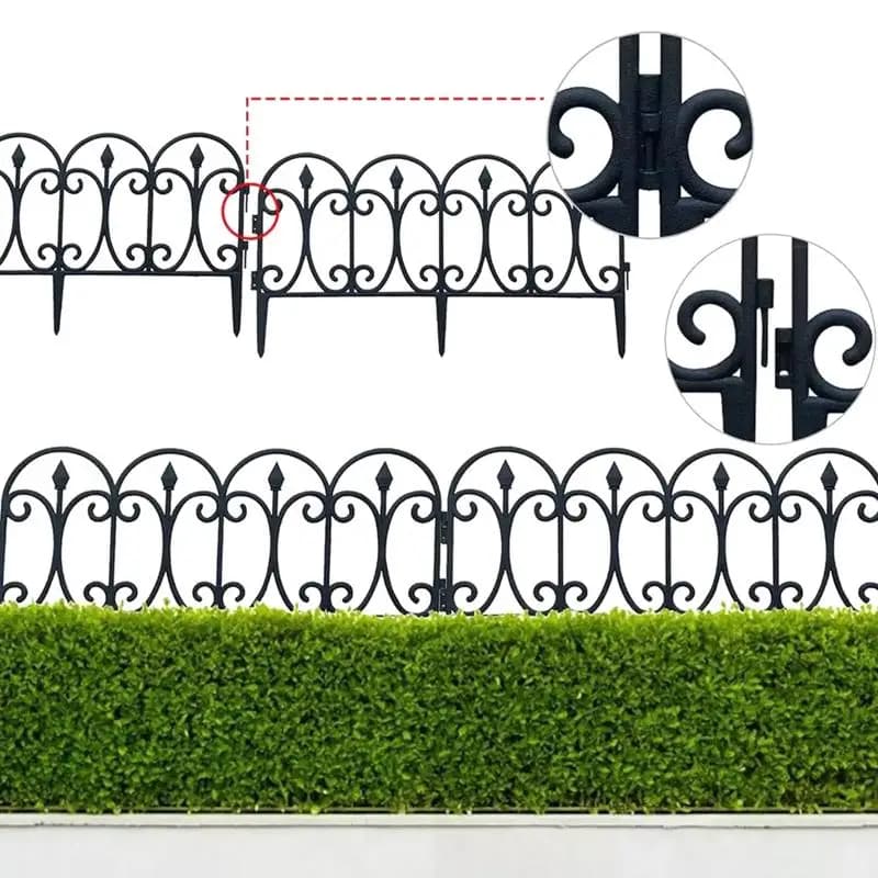 Clôture décorative de jardin, barrière extérieure antirouille en fil métallique, clôture pliante pou