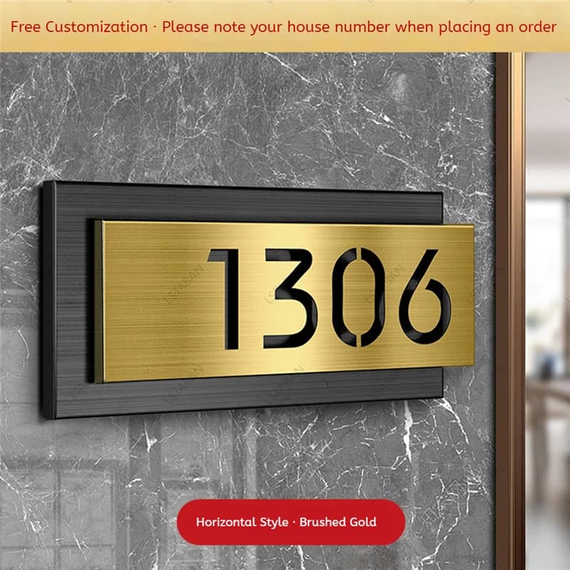 Plaque de numéro de maison moderne personnalisée en métal découpé au laser 3D, plaque de porte, plaq