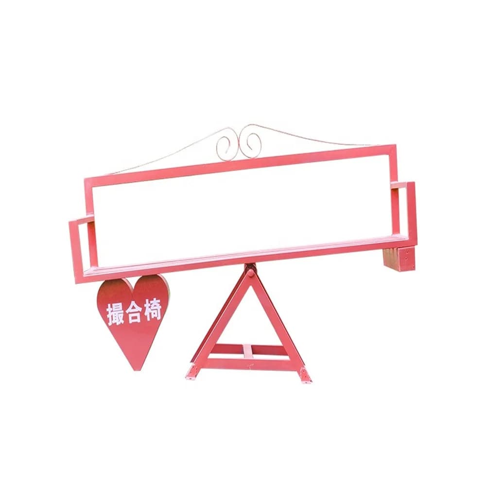 Banc de couple pour photographie interactive, parc de jardin en métal, parc d'attractions de plage H