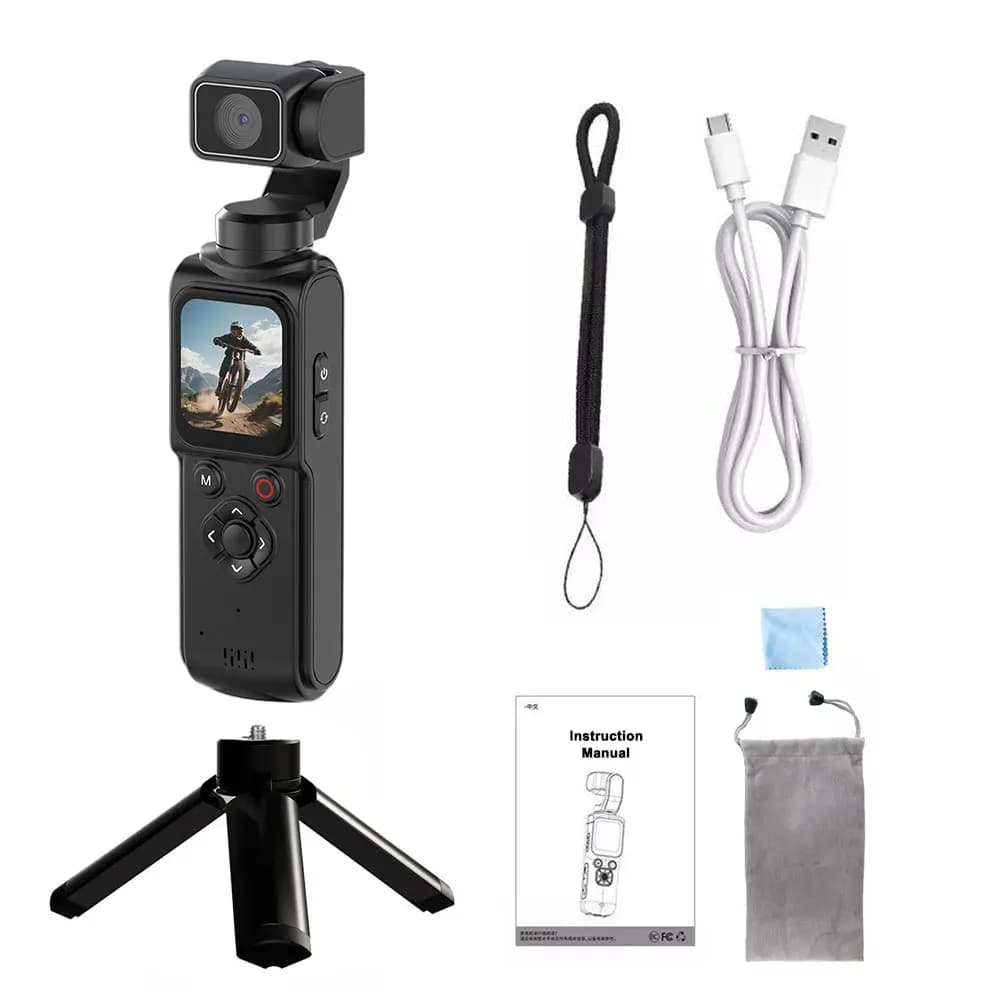 Caméra de vlogging de poche ANSVICAM 4K Wifi 330 ° Caméras d'action portables avec suivi du visage
