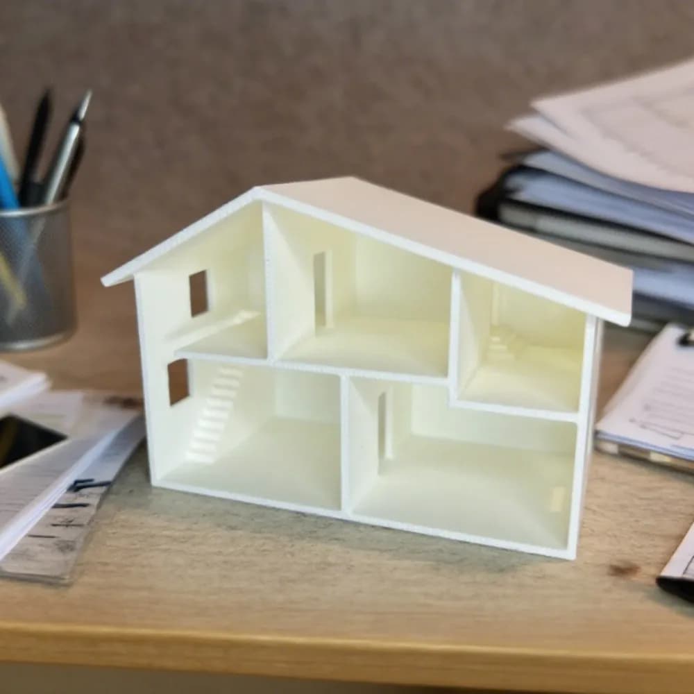 1 pièce - Statue de maison miniature minimaliste nordique - Modèle multi-pièces - Décoration moderne