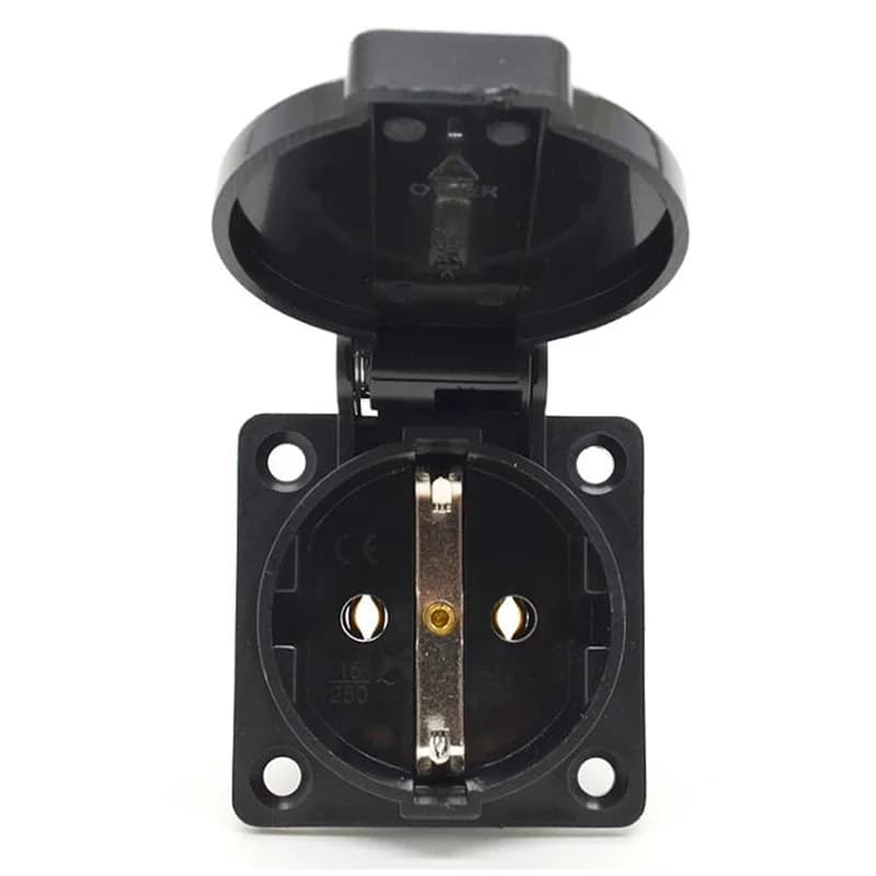 Couvercle rond noir bleu 50*50mm prise de courant ca industrielle ue IP44 Europe allemagne 16A 250V