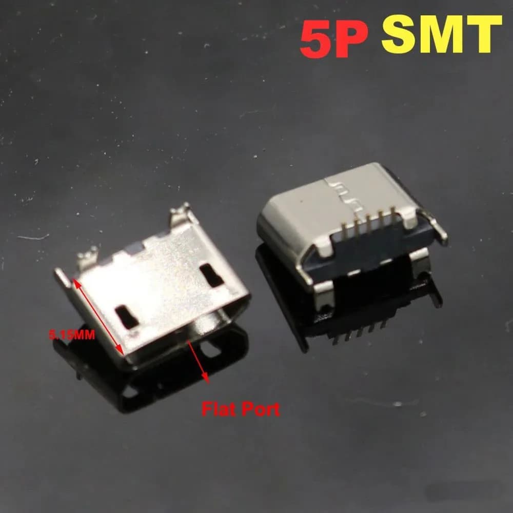 Prise femelle résistante SMT Amiro, patch vertical 5 broches, prise de queue de charge, bouche plate