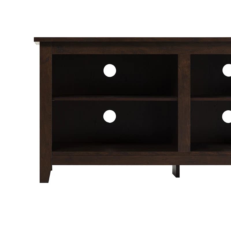 Meuble TV 70 "pour téléviseurs 80", stockage ouvert à 3 étagères, moderne, transition, expresso