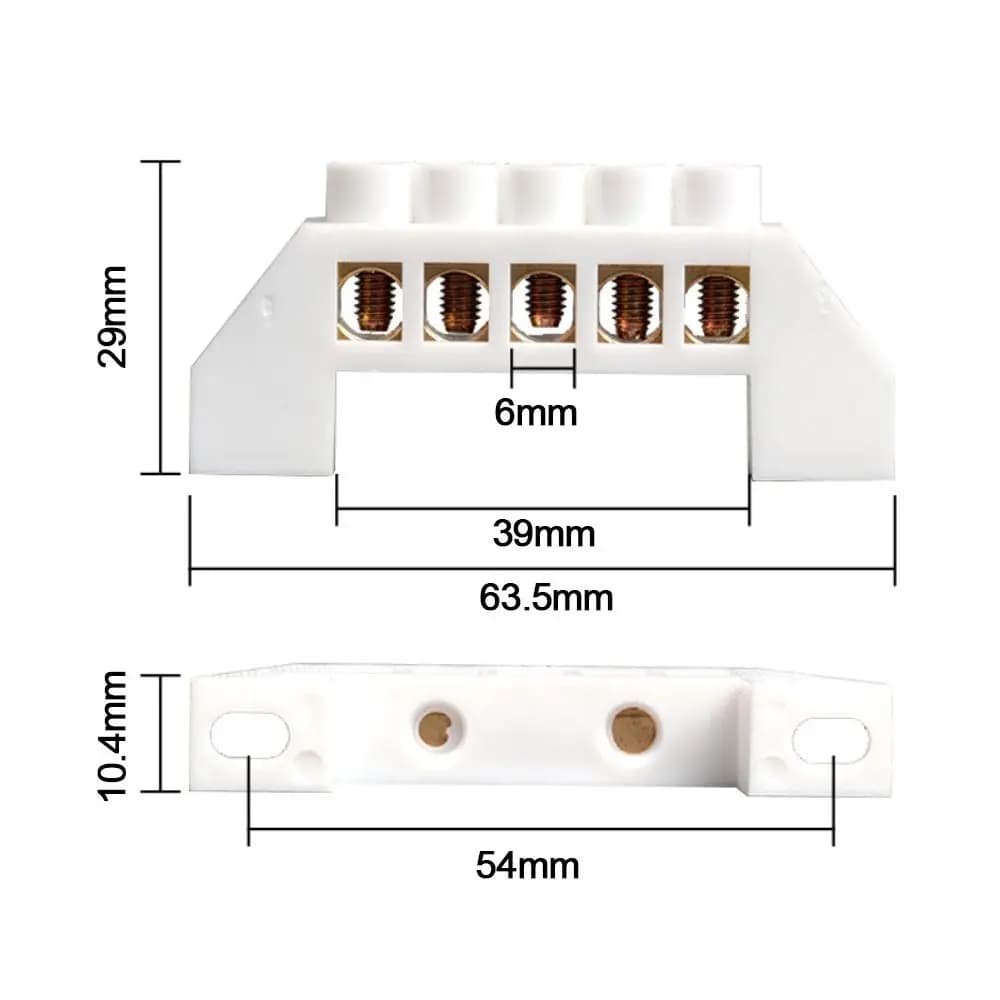 Terre neutre 5-12 trous pont Type ligne zéro barre de terre mise à la terre barre de cuivre boîte de