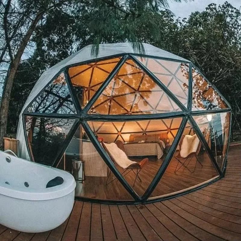 Dôme en verre préfabriqué pour véranda, structure en alliage d'aluminium isolante, imperméable, pour