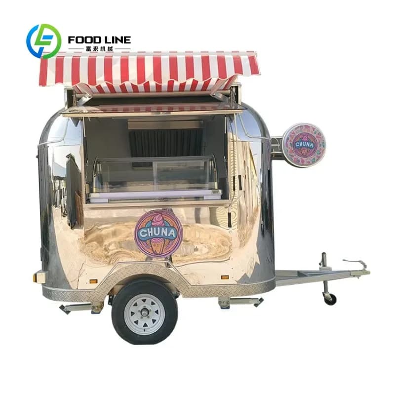 Camion de nourriture de Hot-Dog de boeuf gastronomique personnalisé avec des oignons croustillants d