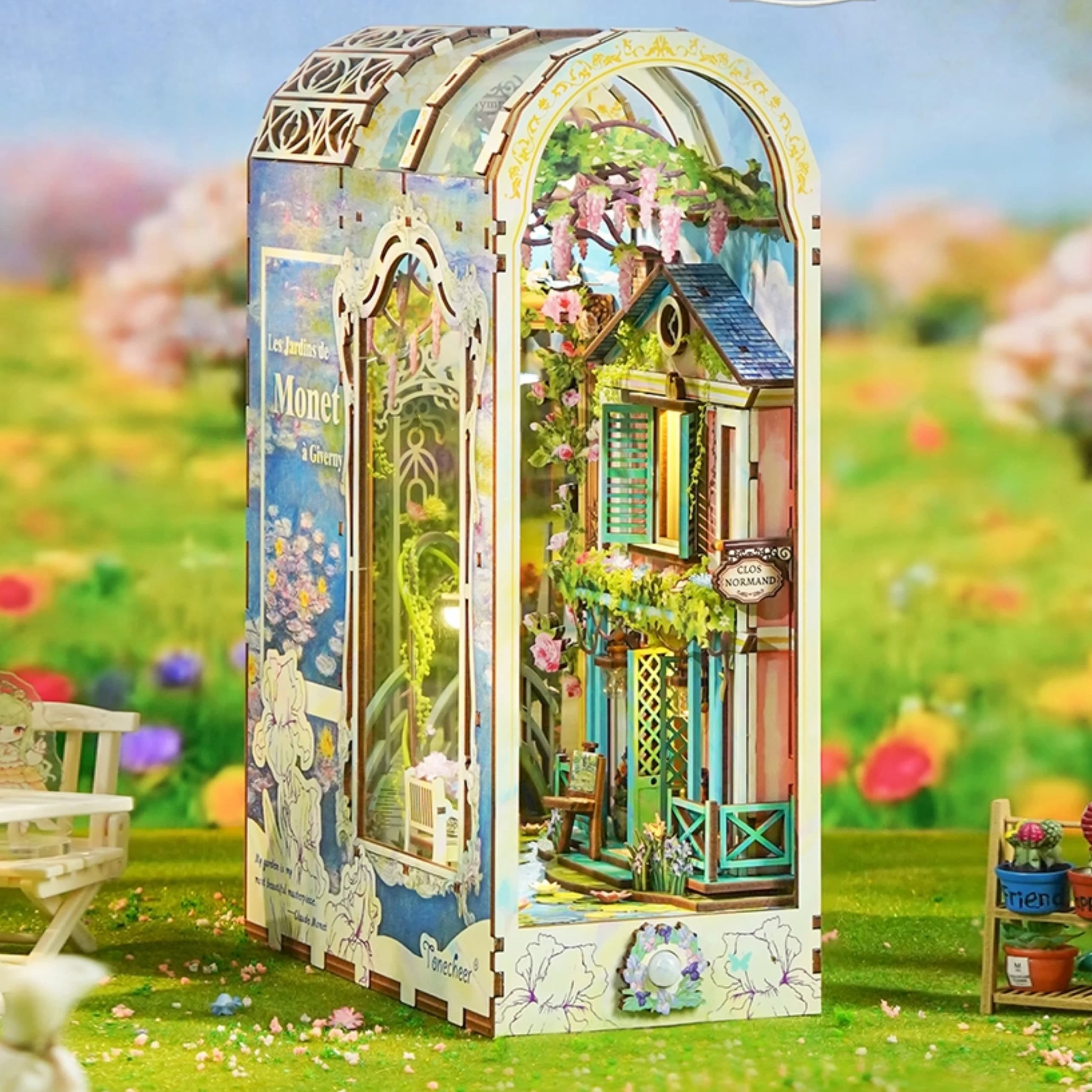 Monet – serre-livres à Induction, assemblage de jardin, Style romantique français, blocs de construc