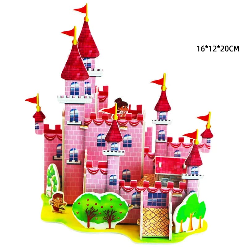 Villa maison château modèle de construction 3D carton Puzzle jouets intérêt pour enfants jouets éduc