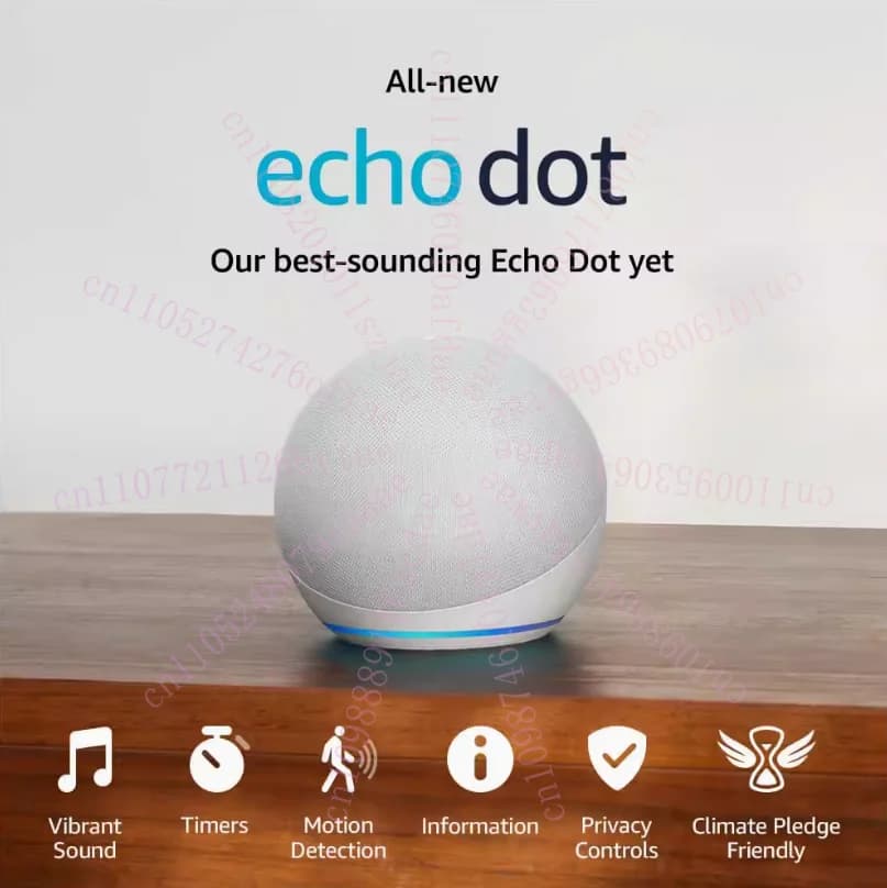 Haut-parleur intelligent avec affichage de l'heure | Echo Dot 5ème et 4ème génération, combo assis