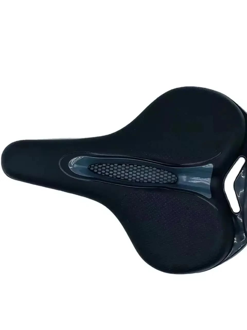 Selle de vélo VTT respirante avec surface en cuir, coussin large et absorbant les chocs, design creu