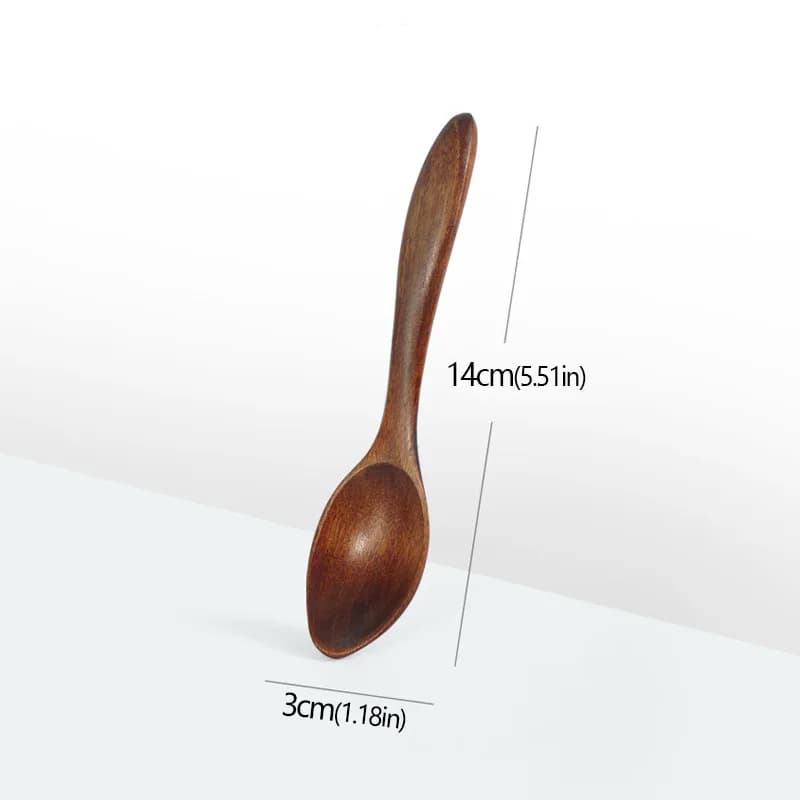 Cuillère à soupe en bois, fournitures de Bar de cuisine en bois pour boire du miel du café, manche m