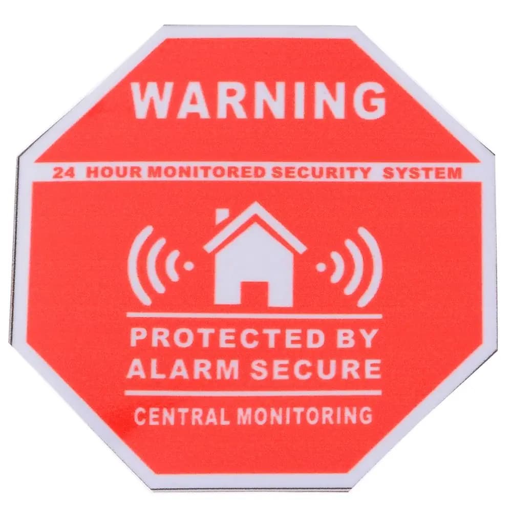 Autocollant d'alarme de sécurité rouge, outil 10cm x 10cm, autocollants de système de sécurité antiv
