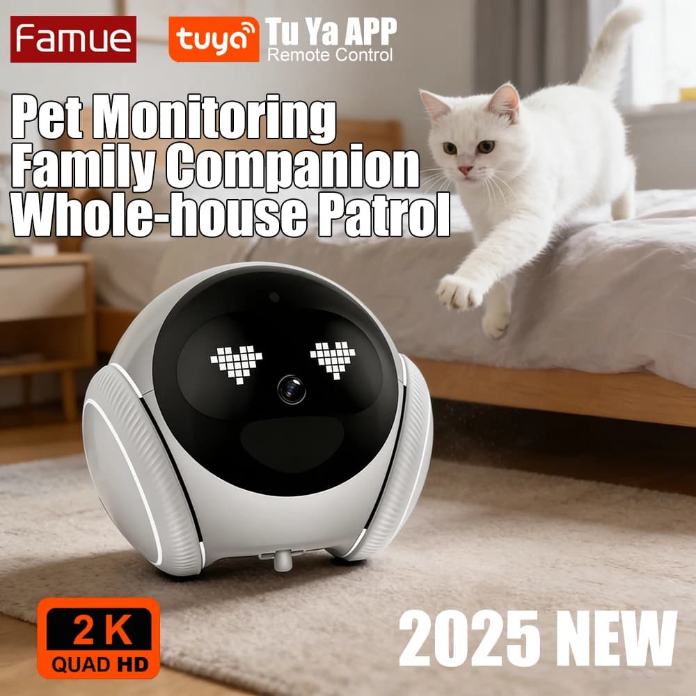 Caméra robot intelligente pour la sécurité domestique, patrouille mobile avec WiFi 2.4G/5G, vision n