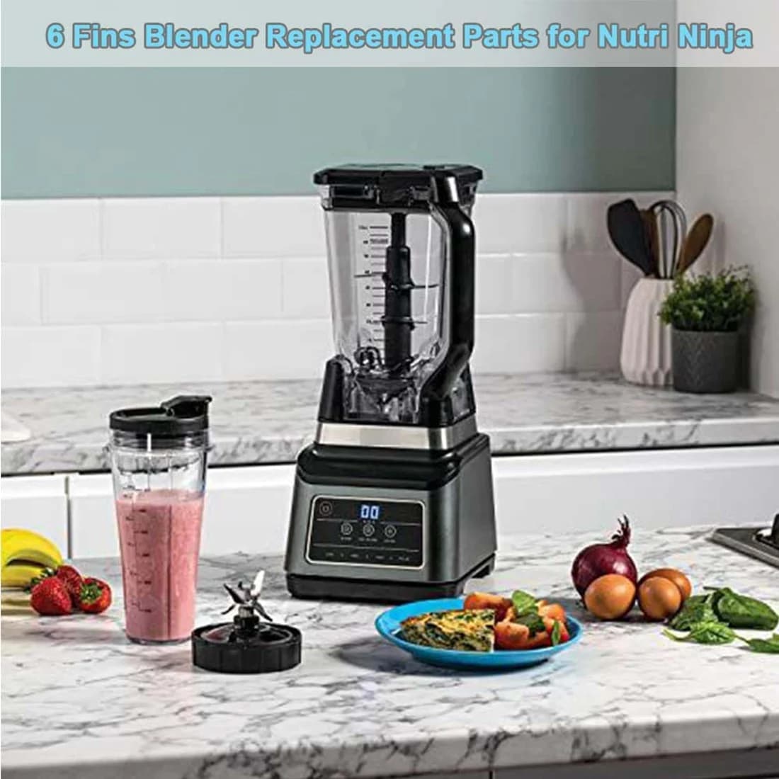Accessoires d'agitateur 6 ailettes pour pièces de rechange de mélangeur Ninja, pour Nutri Ninja Auto