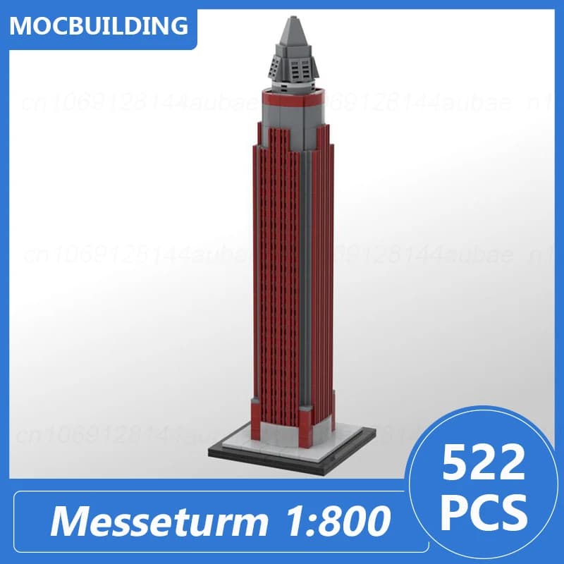 Messeturm – blocs de construction Moc, échelle 1:800, modèle d'architecture, briques à assembler, af