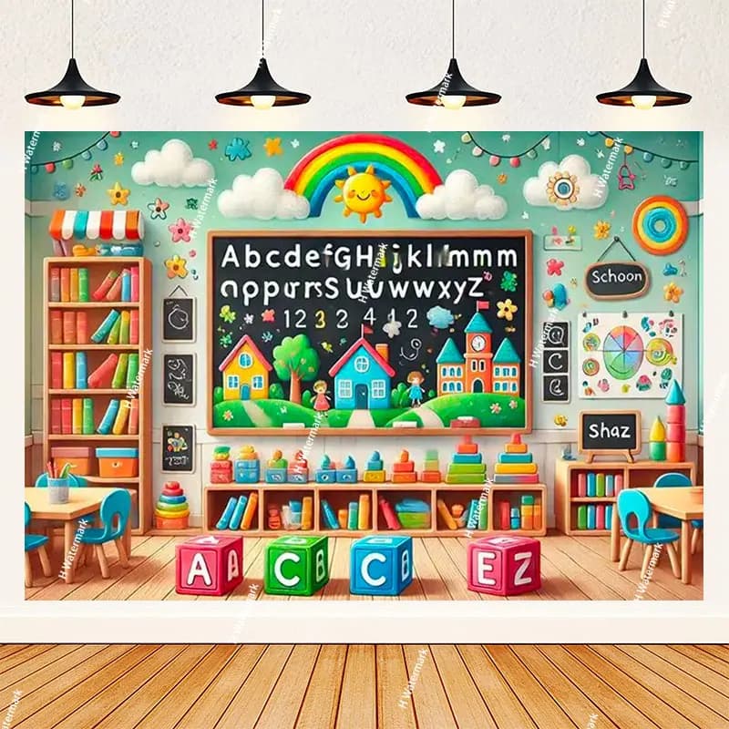Maternelle Âge scolaire Retour à l'école Graduation Season Campus Gathering Display Background for C
