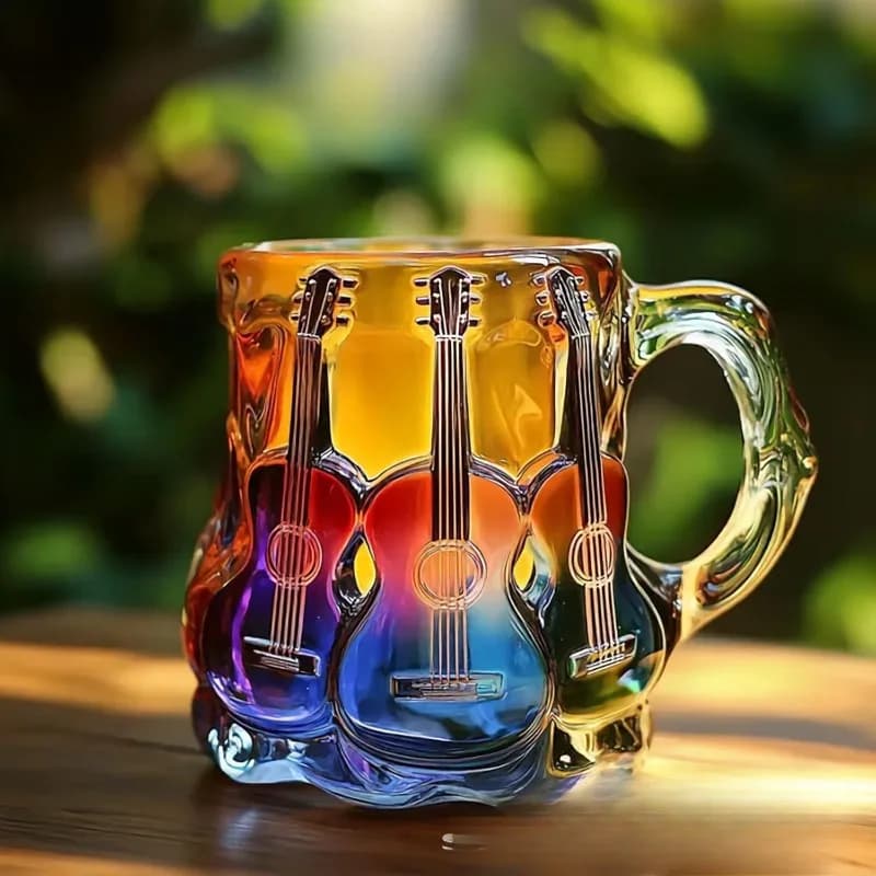Tasse d'art de guitare Design, tasses de bière de luxe esthétiques pour la maison, peinture à la mai
