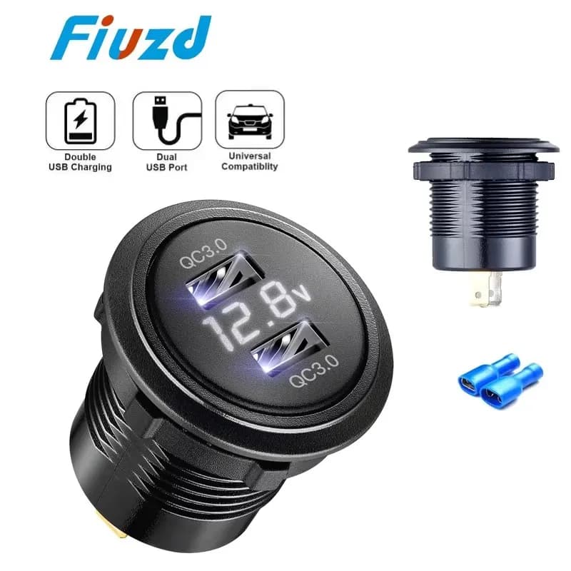 Chargeur de voiture 12V 24V, prise USB QC3.0, charge rapide 18W QC3.0, adaptateur de prise de voitur