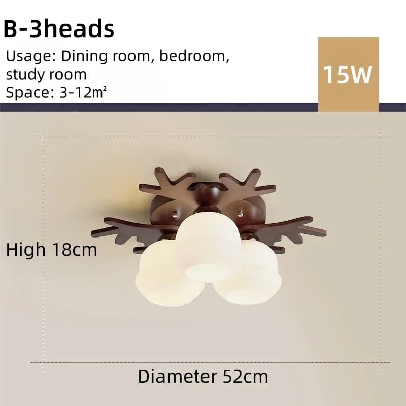 Lampes de plafond LED en verre en bois pour salon enfants chambre cuisine étude Lustre décoration de