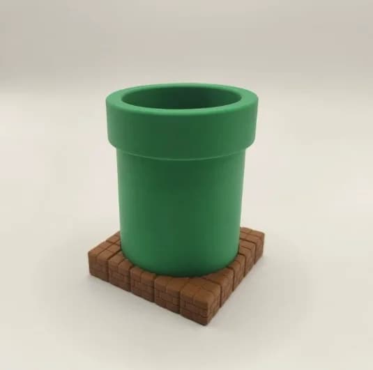 1 porte-stylos en forme de brique et de tuyau avec un tiroir | Fabriqué en plastique, adapté aux b