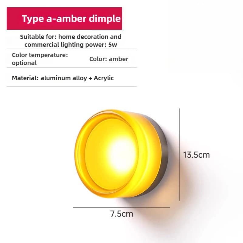 Applique murale LED élégante en gelée d'ambre, applique nordique en acrylique gris fumé, économe en