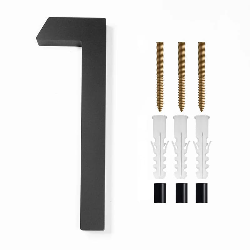 Numéro de maison flottant 3D, 1 pièce, lettres modernes, alphabet de porte, maison, extérieur, noir,