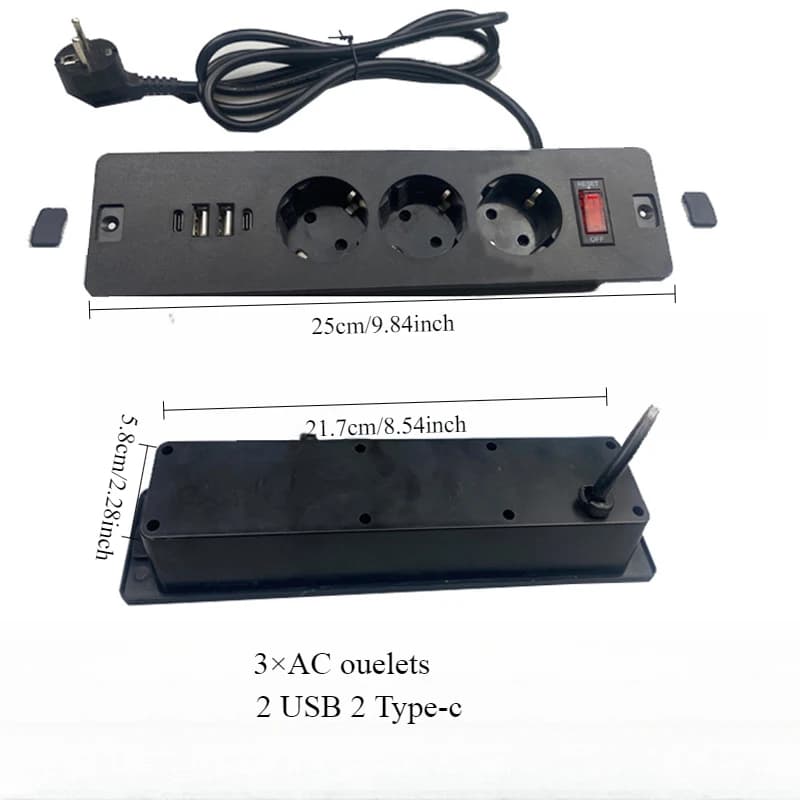Prise de courant encastrée de Table EU KR, prises de bureau pour canapé intégré avec Protection cont