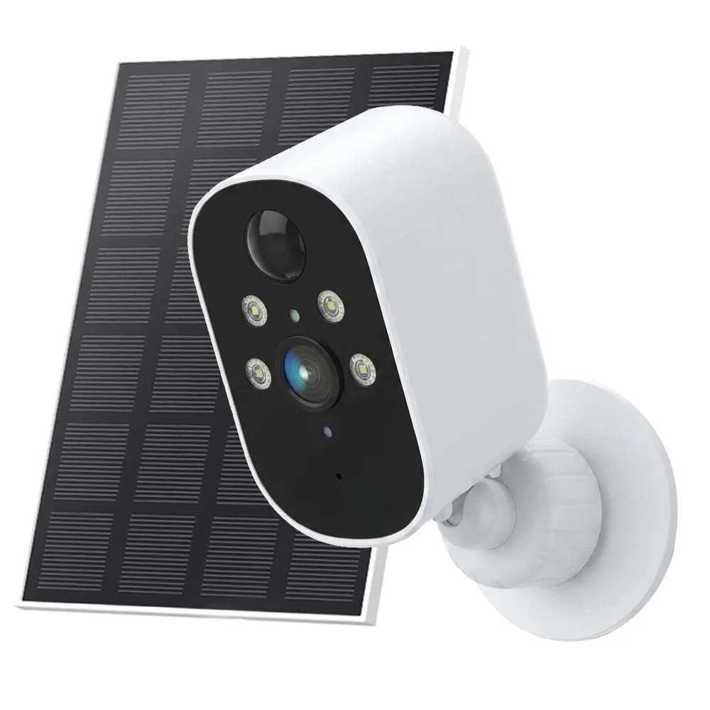 Caméra de sécurité solaire sans fil pour extérieur, caméra alimentée par énergie solaire, résolution