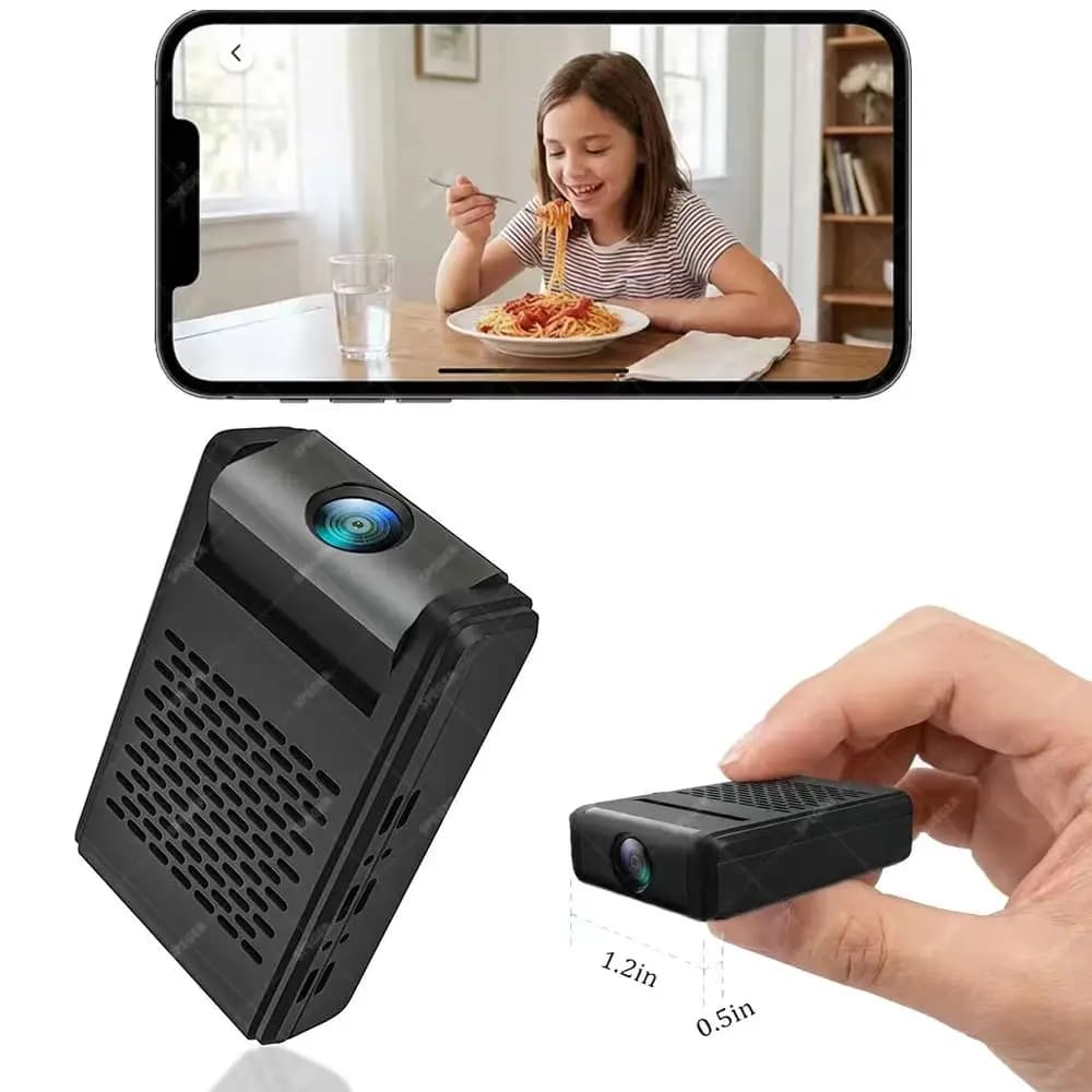 Mini caméra de sécurité WiFi 4K Nanny Cam avec 180 ° Surveillance sans fil rotative Len 4K sans dé