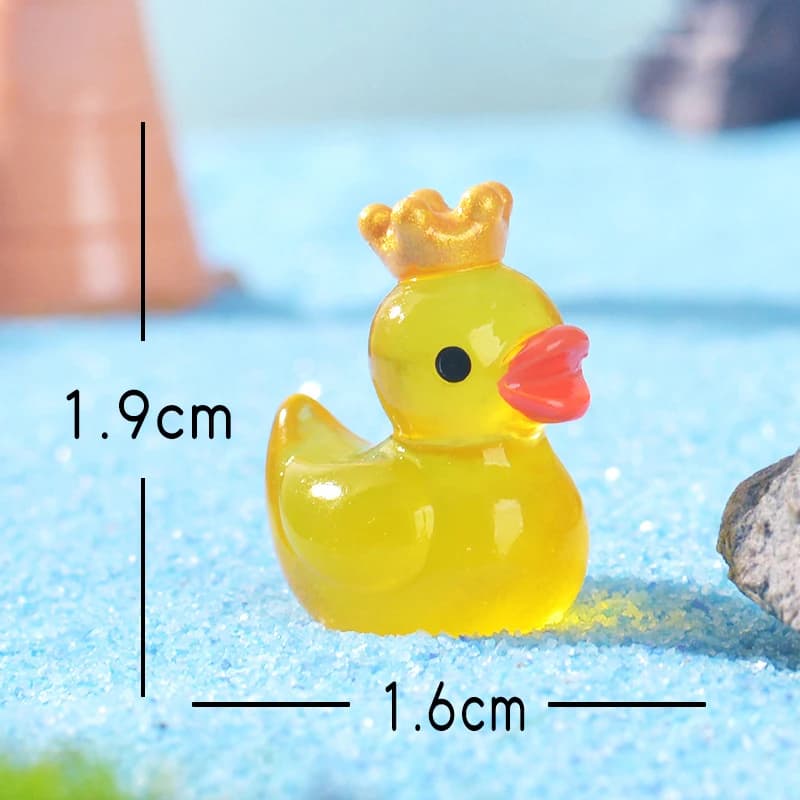 [HUXUANG Figurines de canards qui brillent dans le noir pour bricolage Aquarium décor de jardin rési