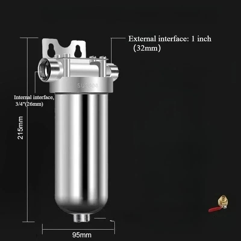 Filtre à eau de puits pour toute la maison, pré-filtre en acier inoxydable 304 avec haut débit et fo