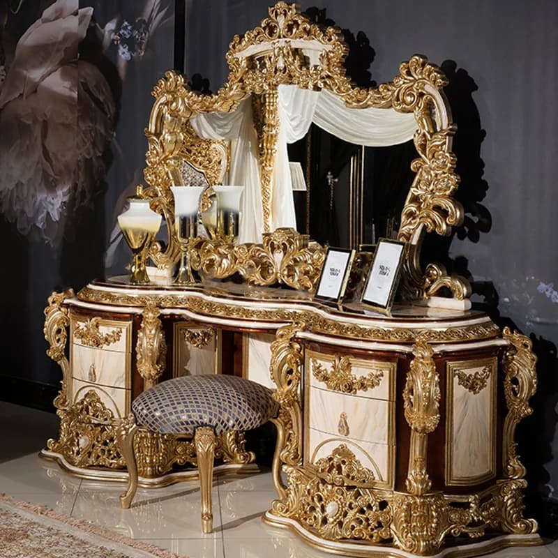 Coiffeuse de bureau nordique, Vintage, esthétique, grande chambre à coucher, luxe, or, décoration Lu