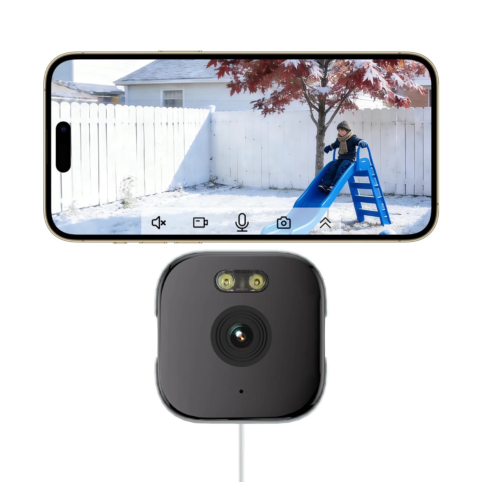 Caméra de fenêtre HEIYOUCAM - Remplace les caméras extérieures | Wi-Fi 2,4/5 GHz | Résolution 3M