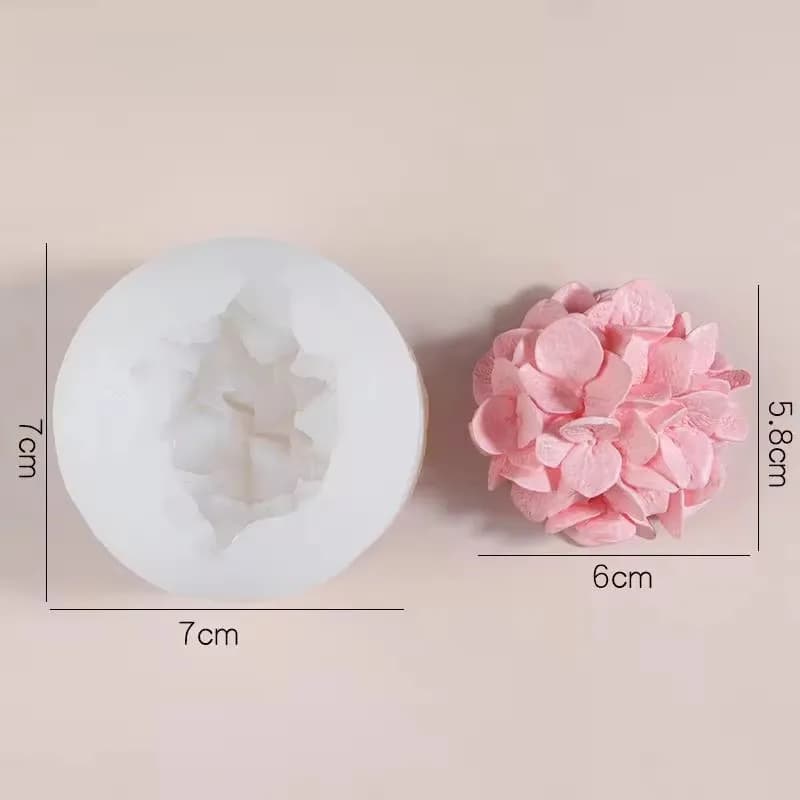 Moule en silicone fleur d'hortensia bricolage, bougie d'aromathérapie, moule en argile de résine de