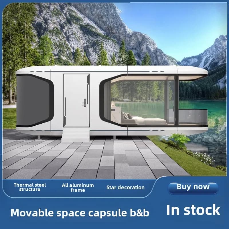Capsule spatiale Mobile, réseau chez l'habitant, cabine pomme rouge, maison extérieure, villa scéniq
