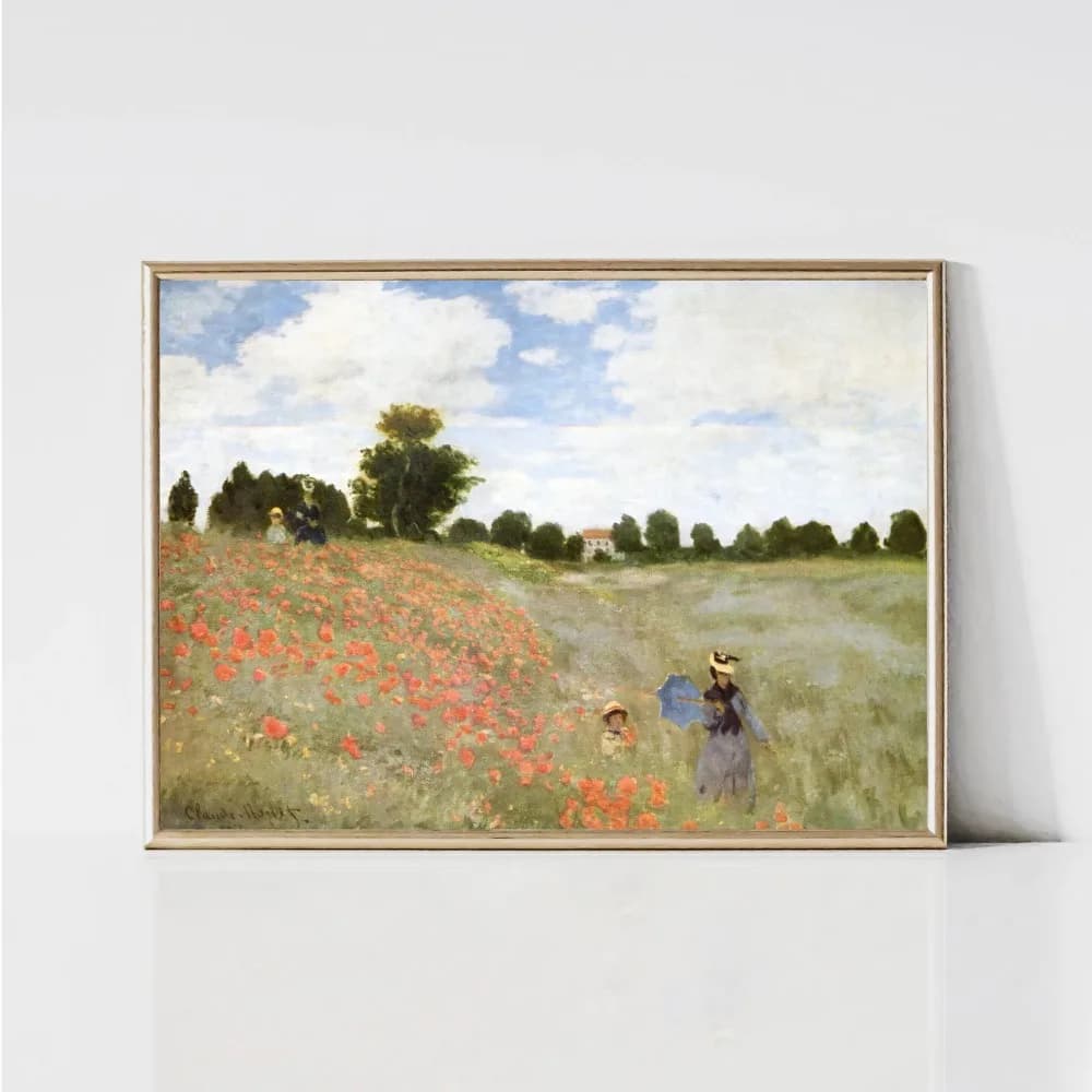Affiches et impressions sur toile de paysages de jardin classiques avec nénuphars de Claude Monet, a